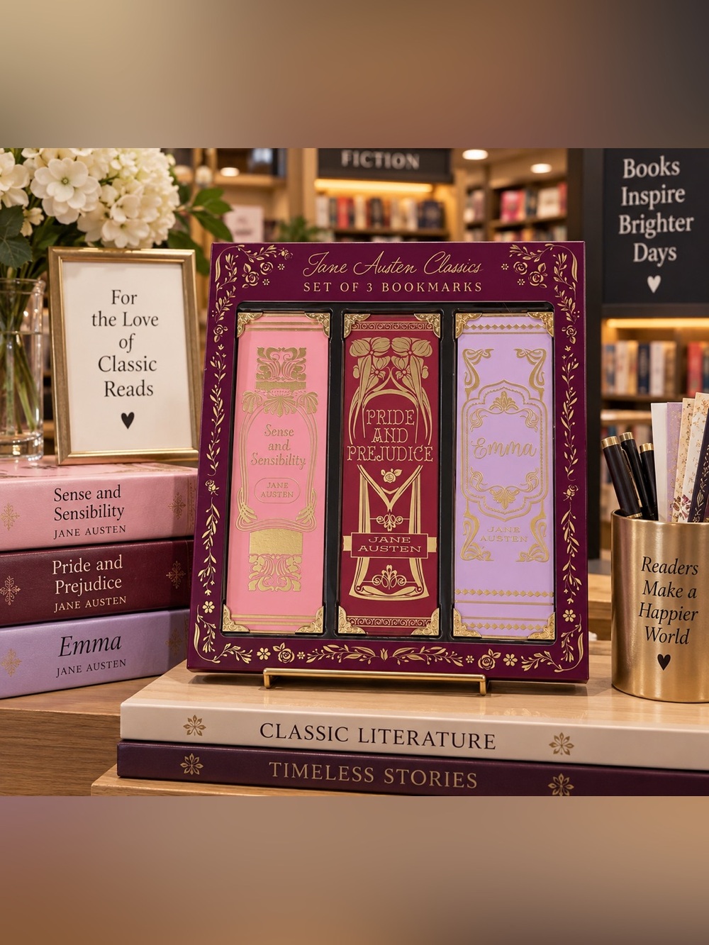Set of 3 Decorative Jane Austen  Bookmarks